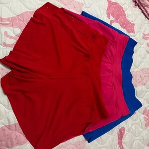 Women's Red, Pink, and Blue Shorts